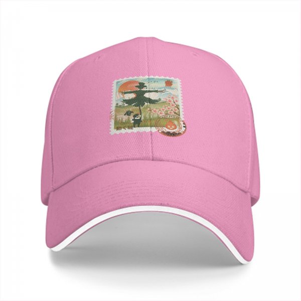 Black Baseball Cap with Howl's Moving Castle Scarecrow Stamp Art