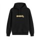 Black hoodie with periodic table caffeine graphic print
