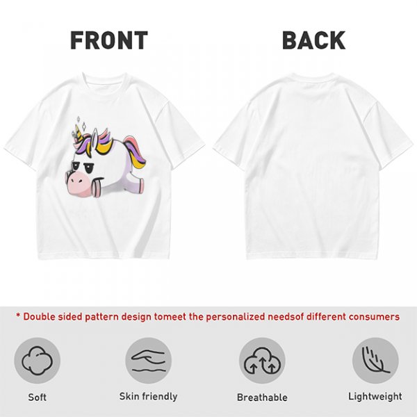 Olive T-Shirt With Grumpy Unicorn Graphic Print