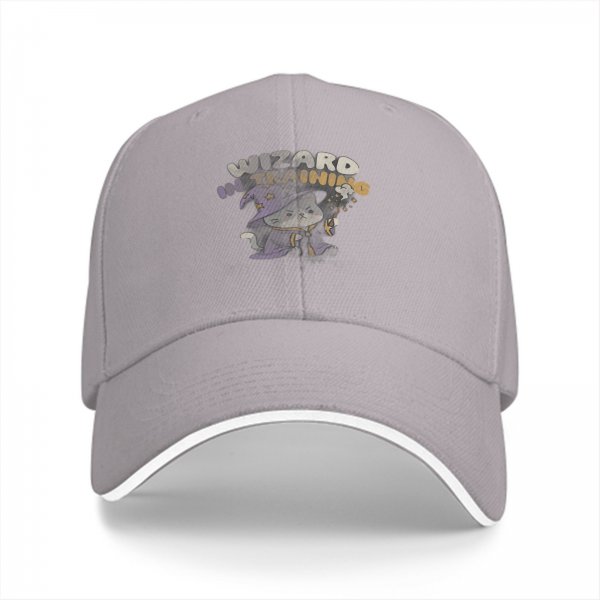 Wizard In Training Cat Graphic Black Baseball Cap