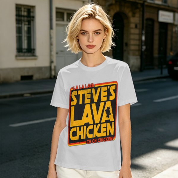 Steve's Lava Chicken Graphic T-Shirt Print Design