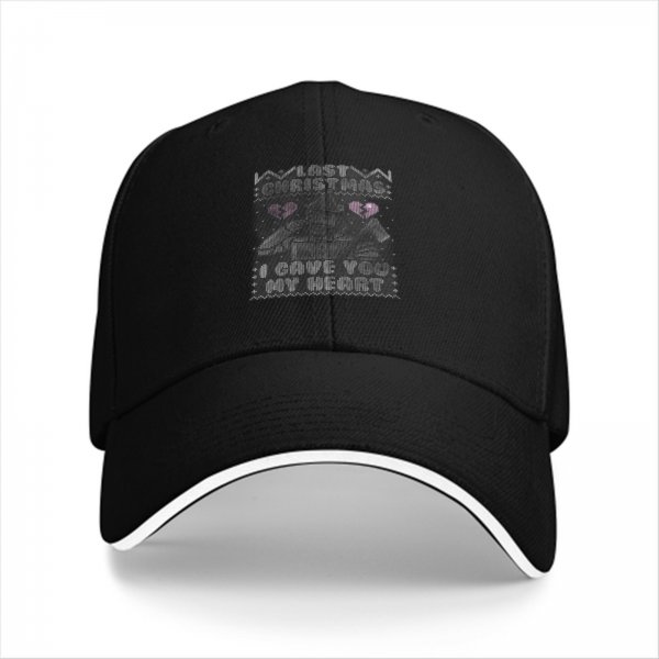 Black baseball cap with Last Christmas I Gave You My Heart graphic