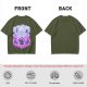 Olive T-shirt with Luffy Gear 5 Sun God Nika Anime Graphic Print