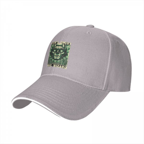 Black baseball cap with 'Don't Trust The Wizard' robot graphic