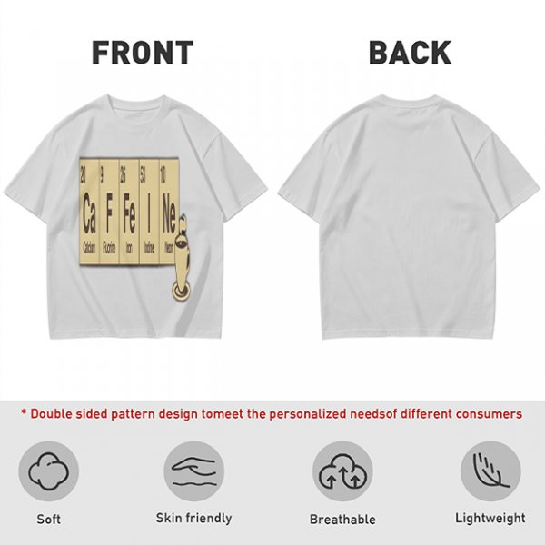 Olive Green T-Shirt With Periodic Table Caffeine Graphic