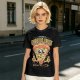 Olive t-shirt with 'I Believe In Cheesus Crust' pizza graphic