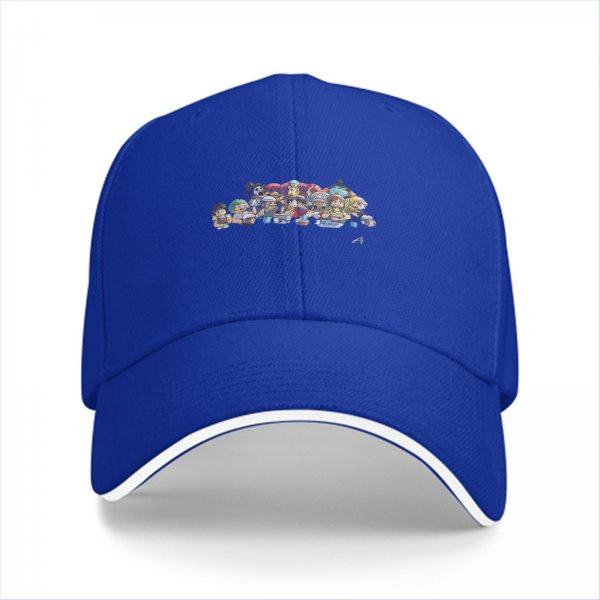 Black Baseball Cap With Cute Chibi Anime Character Group Print