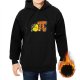 Black Hoodie with Apple Pi Pie Graphic Design