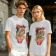 Olive T-Shirt with Japanese Ramen Dragon Graphic Print