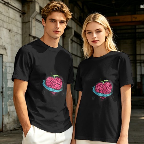 Olive T-Shirt With Swirled Heart Fruit Graphic Print