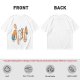 Olive T-Shirt With Playful Orange Cat Illustrations
