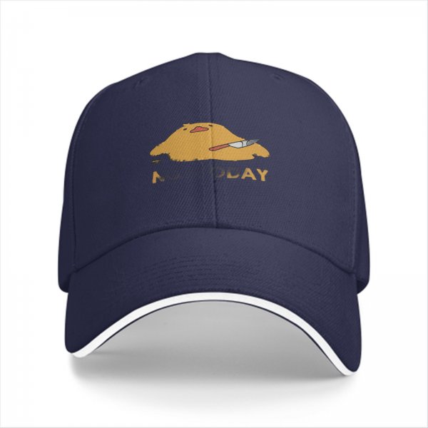 Black baseball cap with angry chick holding knife and NOT TODAY text