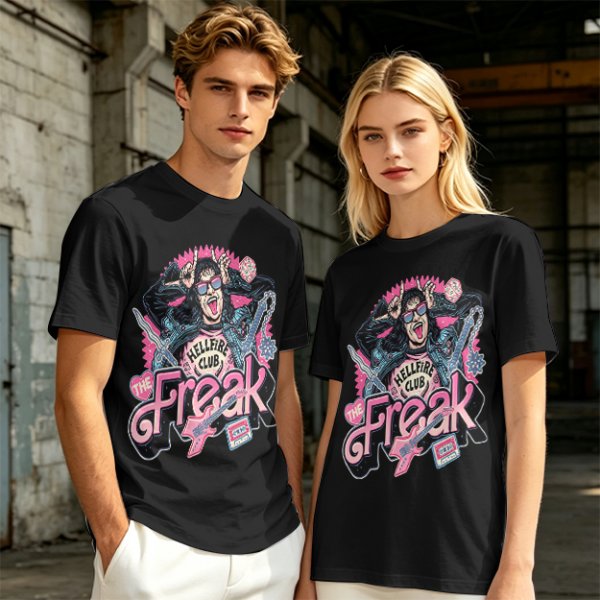 Olive Graphic T-Shirt with The Freak Hellfire Club Rock Print