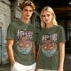 Olive T-shirt with Sumo Wrestler in Ramen Bowl Artwork