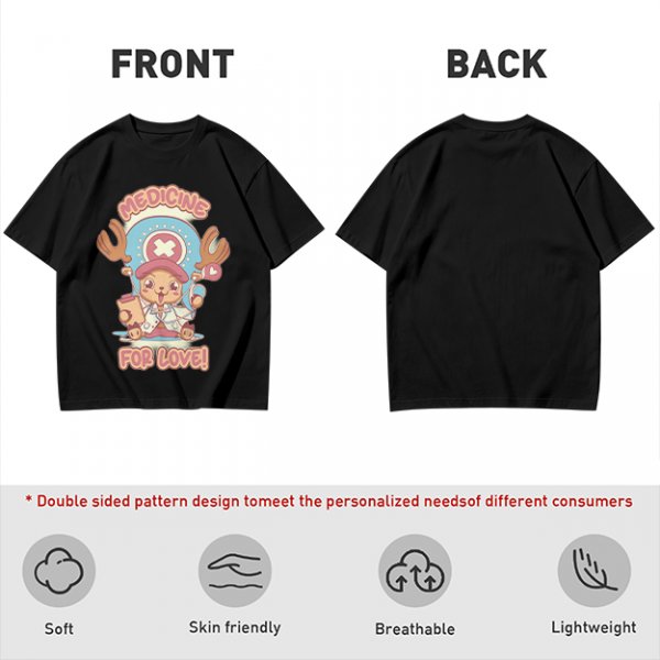 Olive T-shirt with Tony Tony Chopper 'Medicine For Love!' Print
