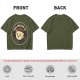 Olive green t-shirt with encouraging coffee character graphic and motivational text