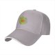 Black baseball cap with cute green cat holding orange yarn ball