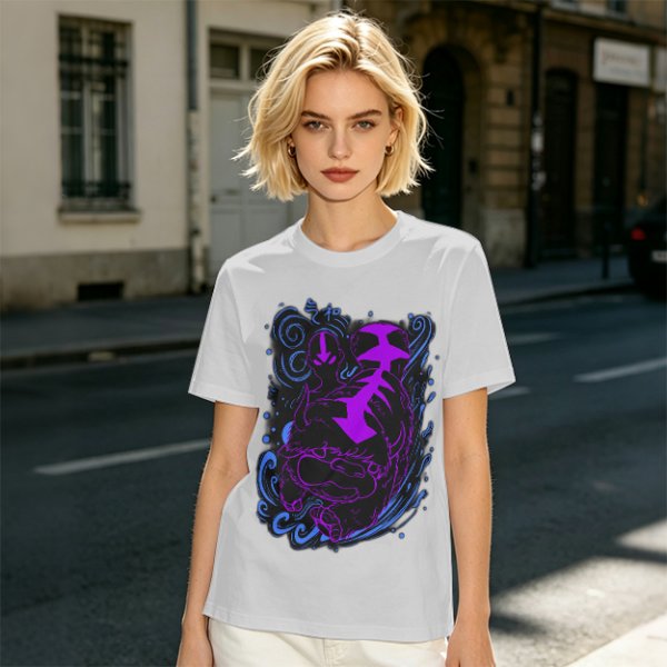 Olive Green T-Shirt With Neon Purple Avatar The Last Airbender Art Print