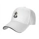 Black baseball cap with black and white cat moon graphic