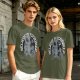 Oversized Olive T-Shirt With Alien 'Believe In Yourself' Graphic