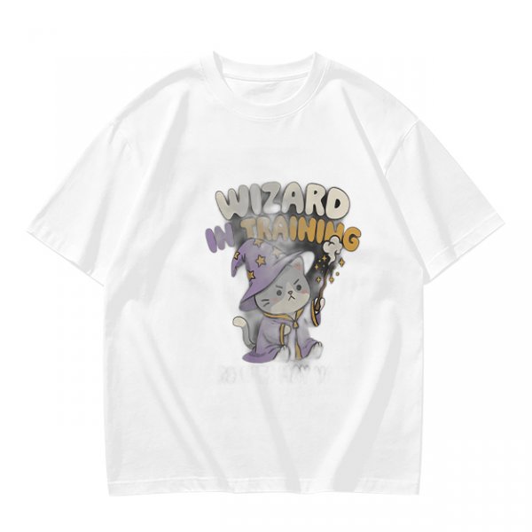 Wizard In Training Cat Graphic Olive T-Shirt