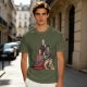 Olive Green T-Shirt with Buffy The Vampire Slayer Character Art Print