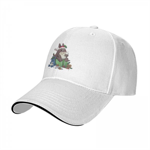 Black Baseball Cap With Christmas Totoro Family Graphic