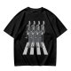 Olive T-Shirt With Skeletons Crossing Abbey Road Style Crosswalk Print