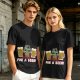Olive green Christmas beer graphic t-shirt with 'FOR A BEER!' text