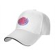 Black baseball cap with cartoon poop graphic and text print