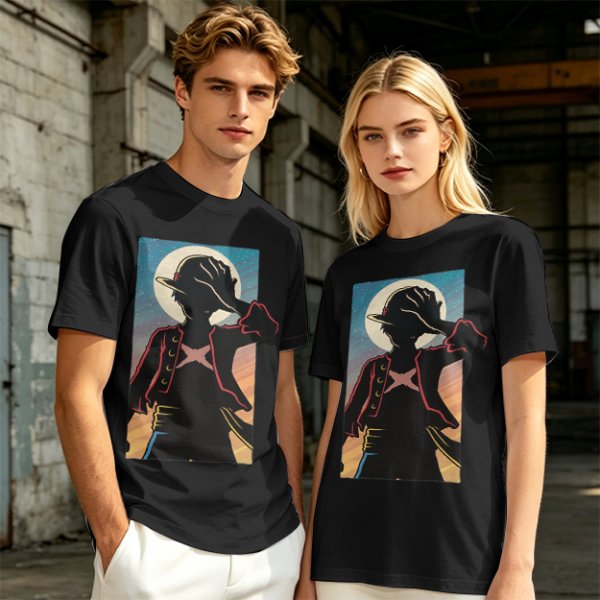 Olive Anime Character Silhouette Graphic T-Shirt