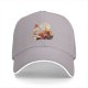 Black baseball cap with anime silhouette graphic of two characters