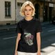 Olive T-Shirt With Party Skull Wearing Pink Shutter Shades