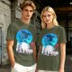 Anime girl cherry blossom scene graphic tee
