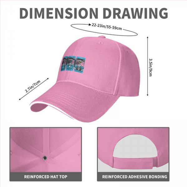 Black Baseball Cap With Thunder Rain Lightning Tarot Card Style Print