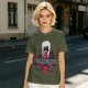 Olive graphic tee with dark fantasy character and tour print