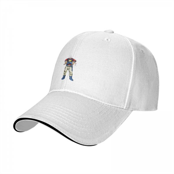 Black Baseball Cap With Cartoon Superhero Character Print