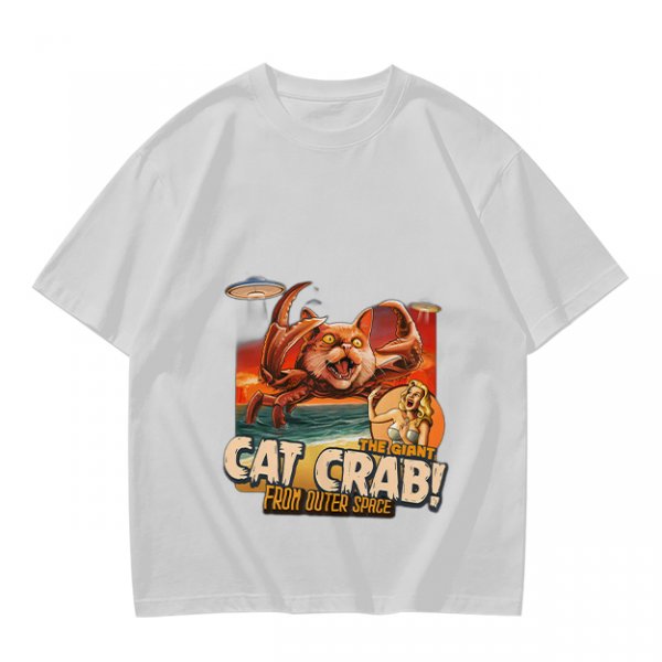 Olive T-Shirt Featuring The Giant Cat Crab From Outer Space Graphic