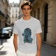 Olive T-shirt with Anime Water Bender Warrior Graphic Print