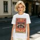 Olive T-Shirt With Raccoon El Diablo Tarot Card Print