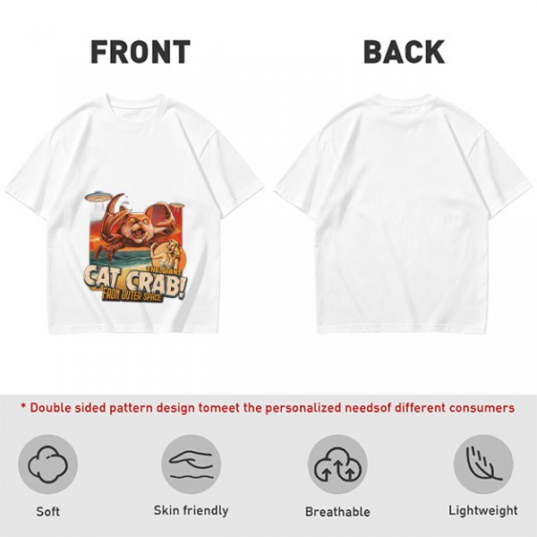 Olive T-Shirt Featuring The Giant Cat Crab From Outer Space Graphic