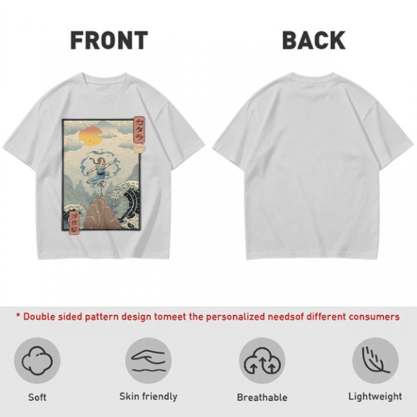 Katara Waterbending Ukiyo-e Style Graphic T-Shirt