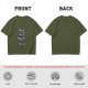 Olive Green T-Shirt with Gothic Witch Themed Text Print