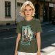 Olive T-Shirt With Pirate Ship In Glass Jar Artwork