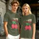 Olive Graphic T-Shirt With I HATE mood swings Cherry Print