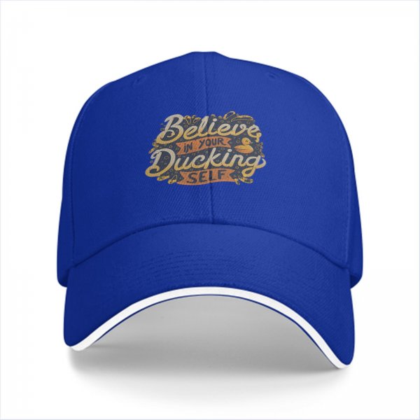Believe In Your Ducking Self Graphic Black Baseball Cap