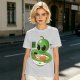Olive Green T-Shirt With Cute Alien Eating Ramen Graphic