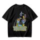 Olive T-shirt with Evil Girl Graphic Print