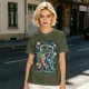 Olive T-shirt with Starry Night Style He-Man vs Skeletor Art