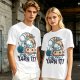 Olive T-shirt with Tangled Orange Cat Yarn It Print